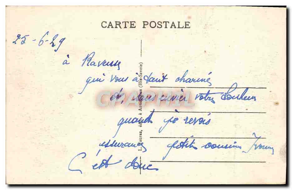 CPA Lac D'Annecy Bords du Lac a Menthon — Verso