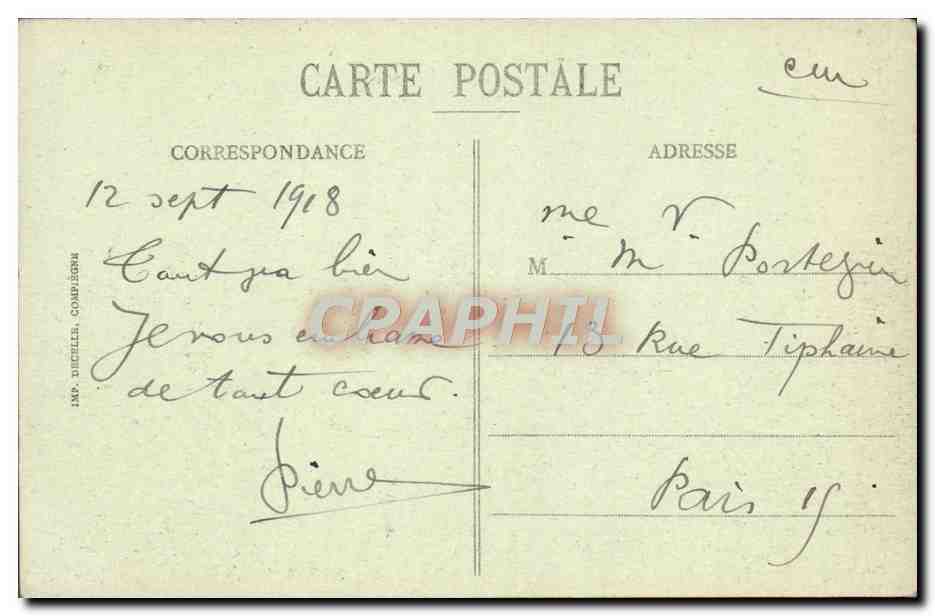 CPA Compiegne La Place de L'Hotel de Ville — Verso