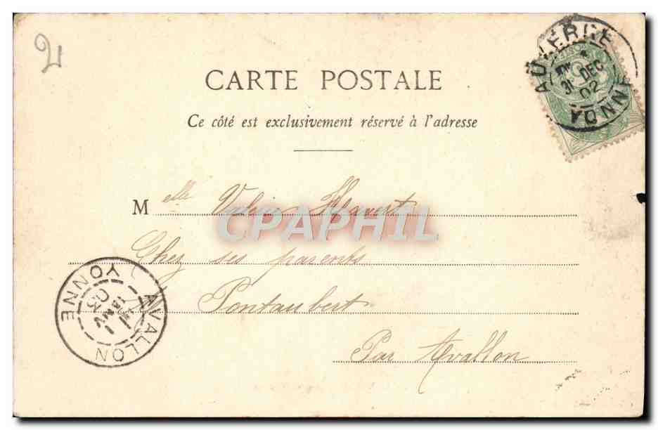 CPA Auxerre Caserne Vauban Militaria — Verso