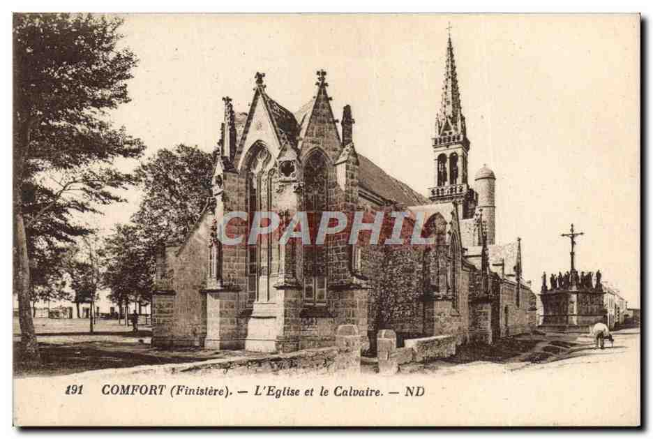 CPA Comfort L'Eglise et le Calvaire