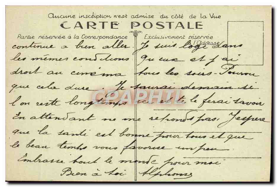 CPA Biarritz Cote des Basques — Verso