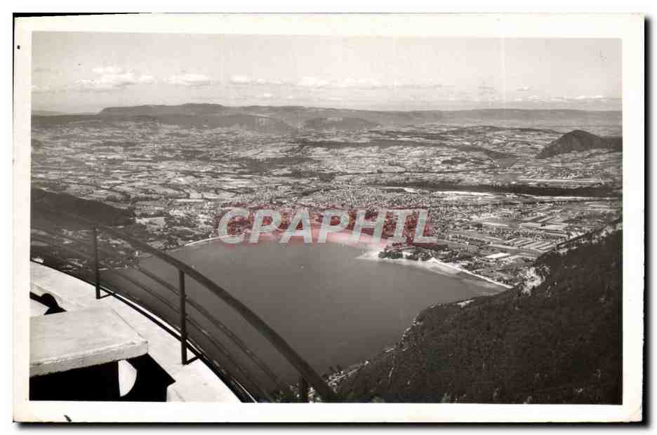 Annecy — Vue générale et le lac depuis le téléphérique du Mont-Veyrier — Éditions G. Monchet