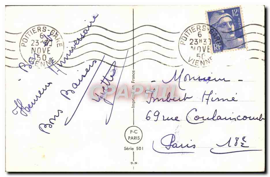 CPA Fantaisie Fleurs — Verso