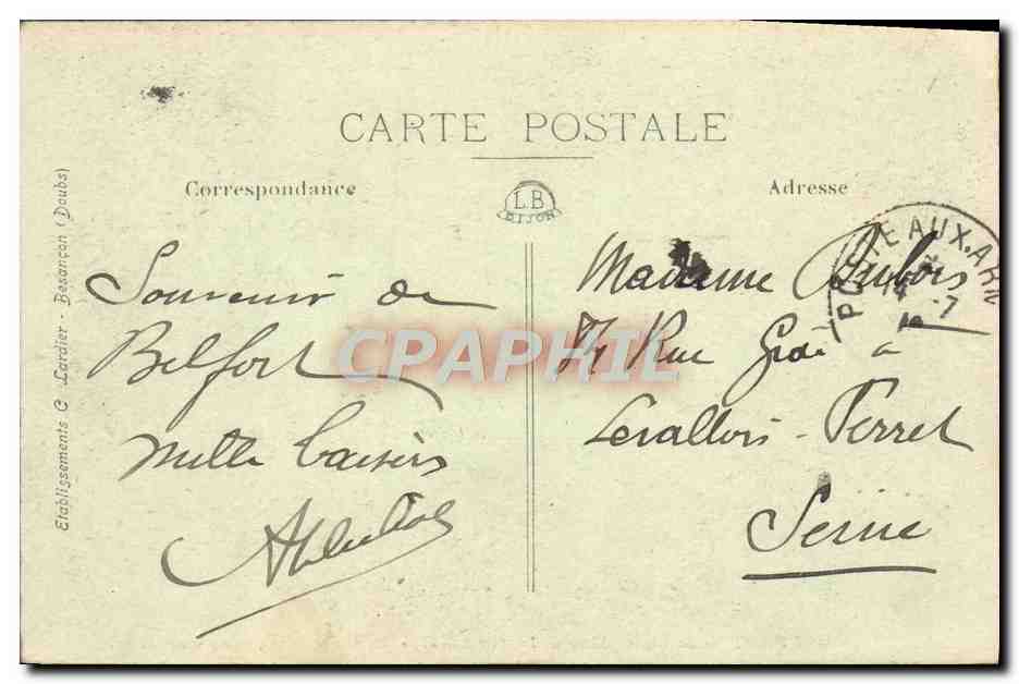 Belfort — Le Lion (Œuvre de Bartholdi) — Hauteur 11 m., longueur 22 m. — Rückseite