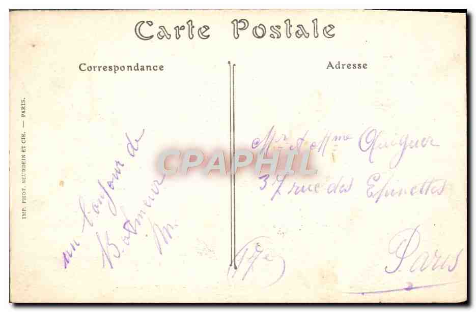 CPA Le Conquet Rochers de Kermorvam — Rückseite