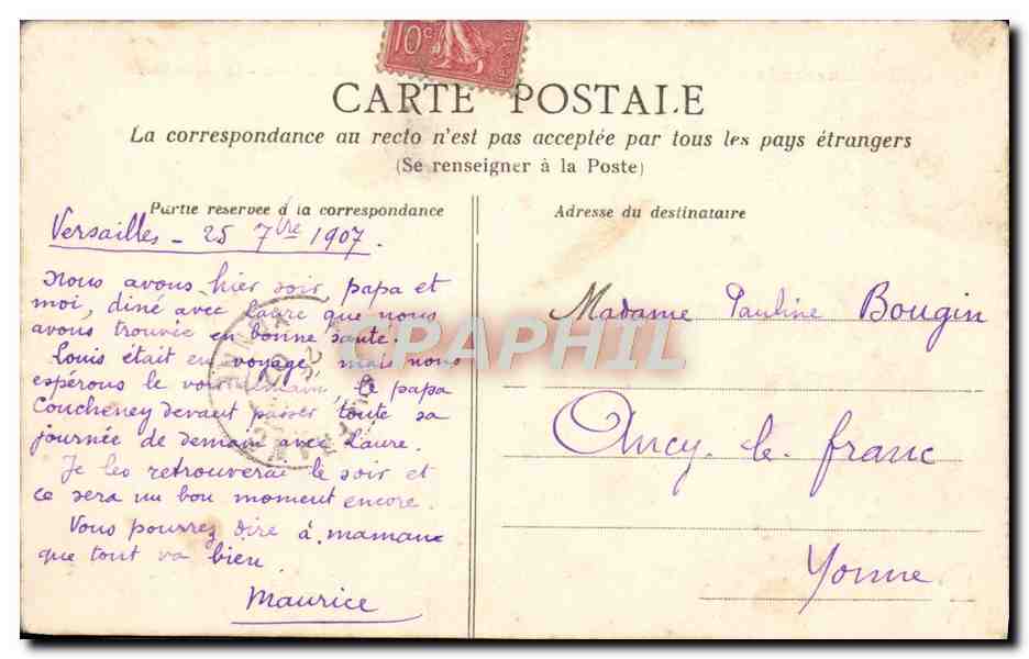 CPA Les Bords de la Rance Le chene Vert — Verso