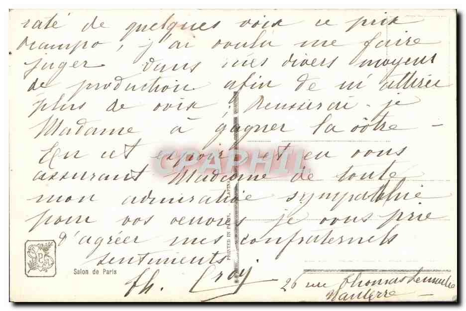 CPA Salon de Paris Mme Th Croy Nous sommes redevenus Francais Alsace  — Verso
