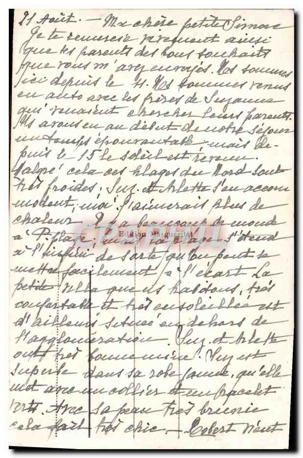 Le Touquet-Paris-Plage — Die Digue und die Wiesen — Verlag A.H. n°124 — Rückseite