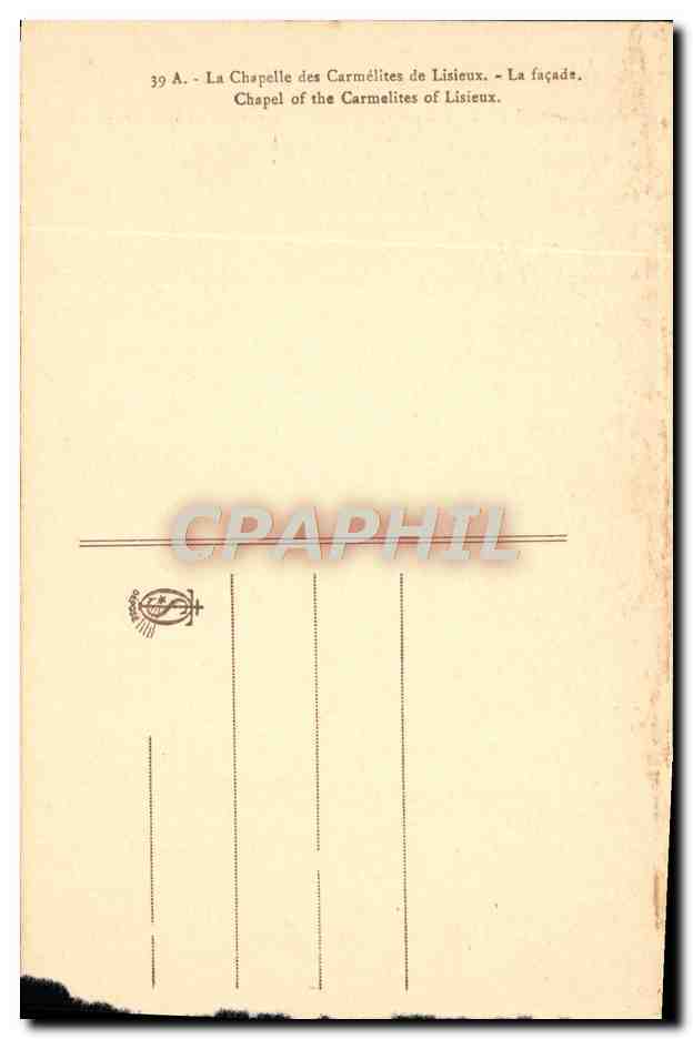 CPA La Chapelle Des Carmelites De Lisieux La facade — Verso