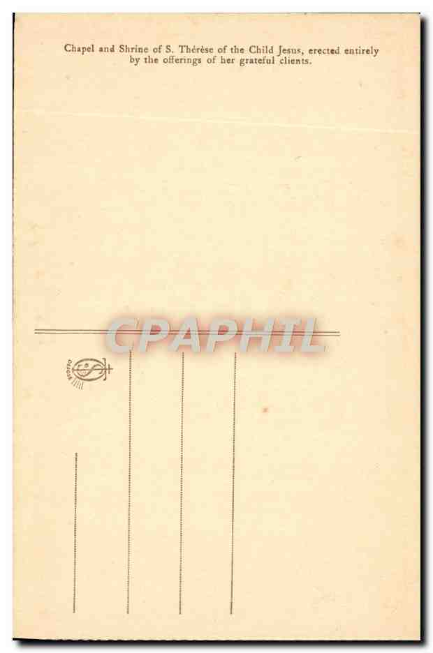 CPA Chapelle Et Chasse De Saint Therese De I'Enfant Jesus Lisieux — Rückseite