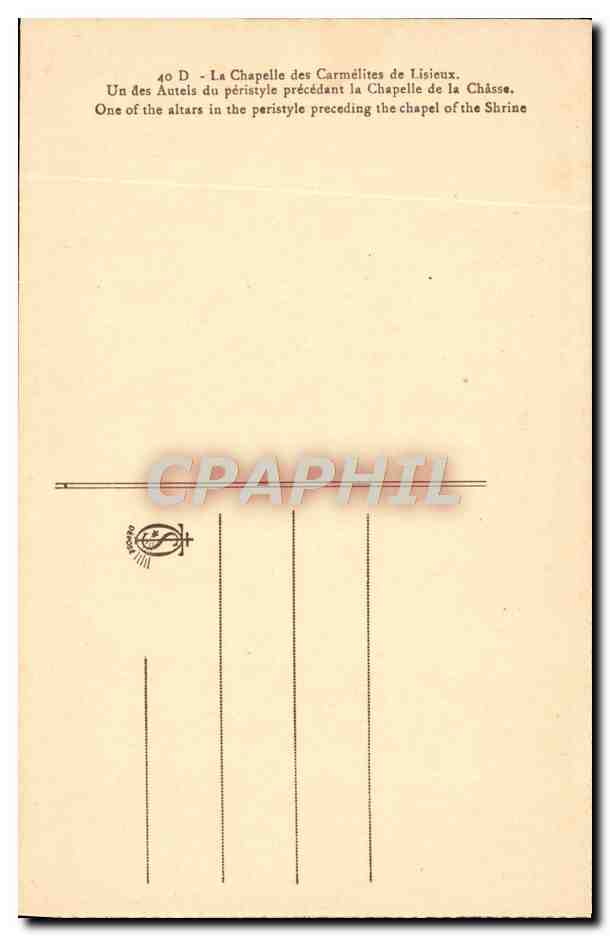 CPA La Chapelle Des Carmelites De Lisieux Un des autels du peristyle precedant la chapelle de la Chasse — Rückseite