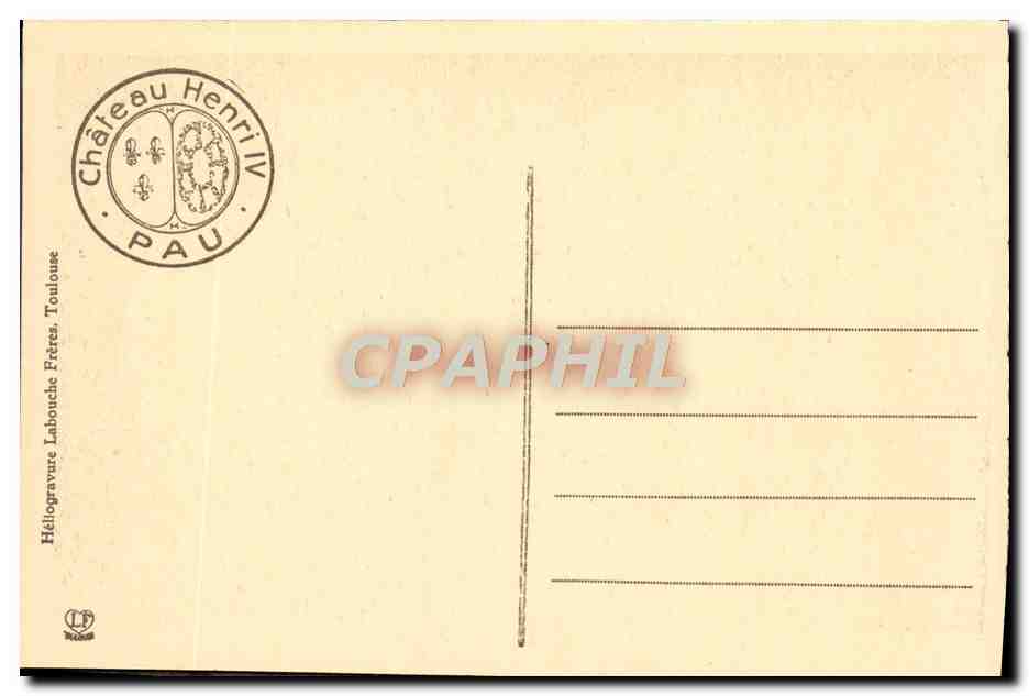 CPA Pau Le Chateau Henri IV — Verso