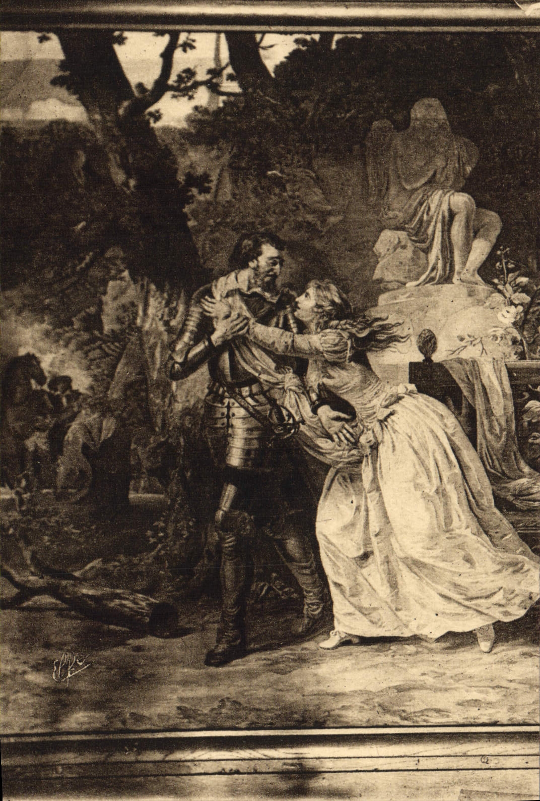 Les Adieux de Gabrielle d'Estrée — Tapisserie du Château Henri IV — Héliogravure Labouche Frères
