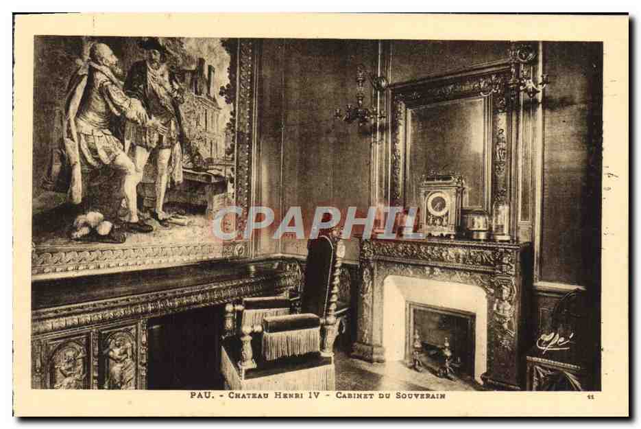 CPA Pau Chateau Henri IV Cabinet Du Souverain
