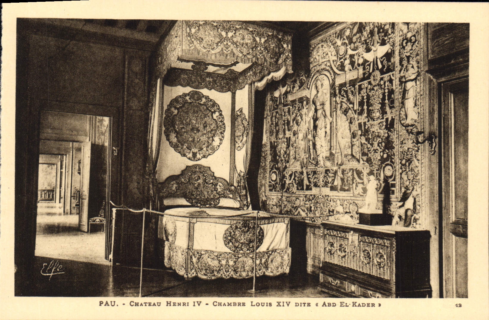 Pau - Château Henri IV - Chambre Louis XIV dite « Abd El-Kader » — Éditeur Labouche Frères, n° 12