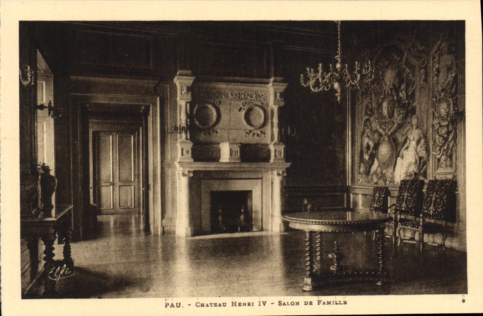 Pau - Château Henri IV - Salon de Famille — Héliogravure Labouche Frères, Toulouse