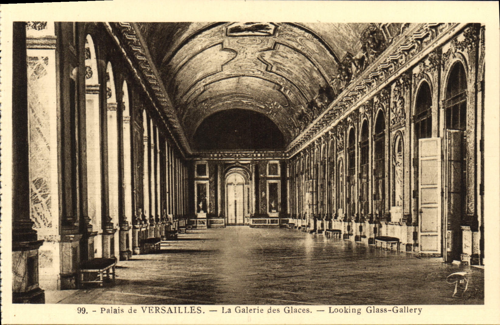 Palais de VERSAILLES — La Galerie des Glaces — Looking Glass-Gallery — n°99
