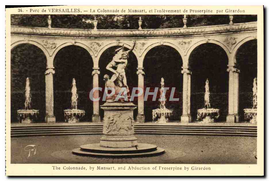 CPA Versailles La Colonnade De Mansart et l'enlevement de Proserpine par Girardon