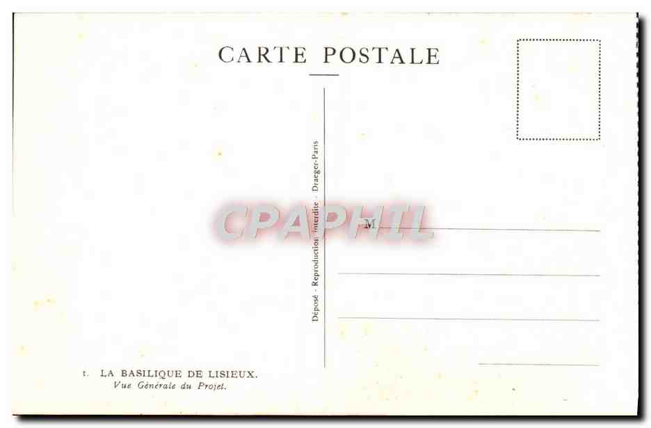 CPA La Basilique De Lisieux Vue Generale du projet — Verso