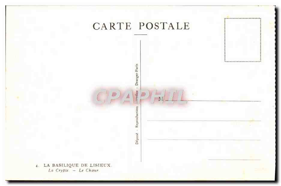 La Basilique de Lisieux — La Crypte — Le Chœur — Drageer-Paris — Rückseite