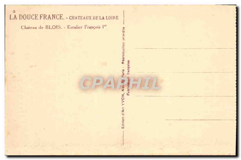 Château de Blois — Escalier François 1er — Édition d'Art YVON, Neuilly Paris — Reverso