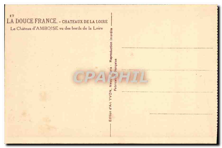 CPA Le Chateau D'Amboise Vu Des Bords De La Loire — Rückseite