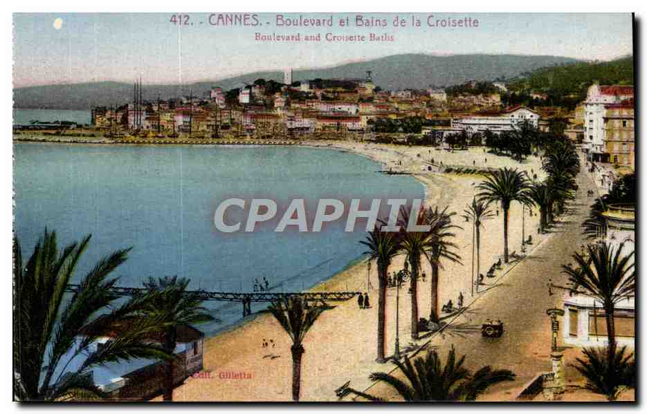 CPA Cannes Boulevard Et Bains De La Croisette