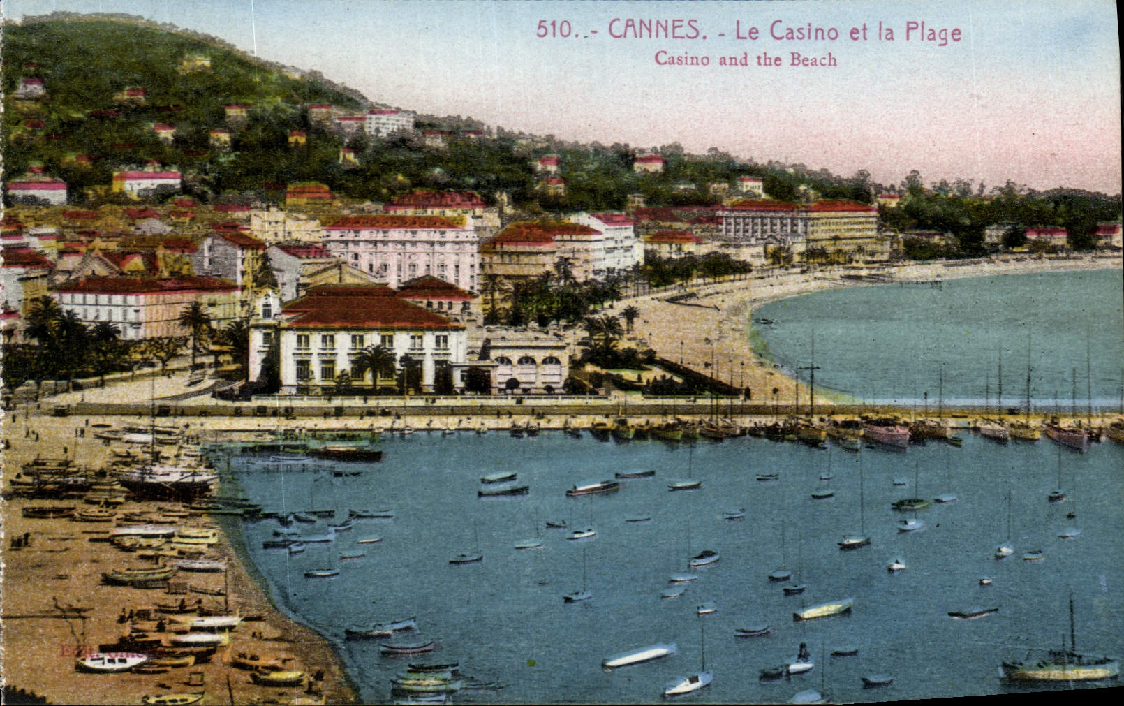 CPA Cannes Le Casino Et La Plage