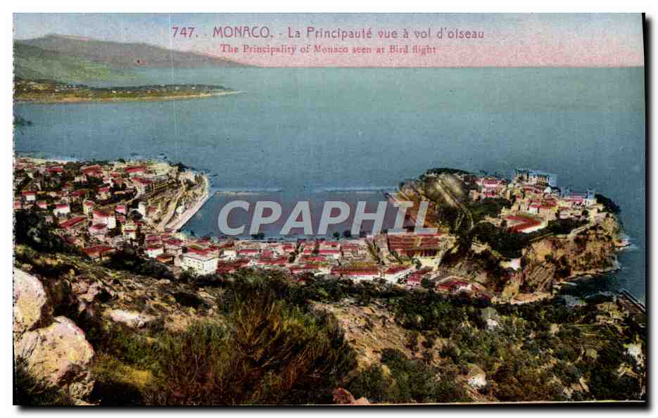 CPA Monaco La Principaute Vue A Vol D'Oiseau