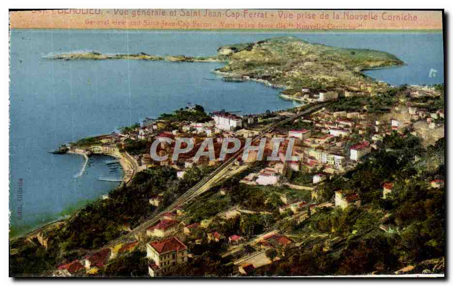 CPA Beaulieu Vue Generale et Saint Cap Ferrat Vue prise de la Nouvelle Corniche