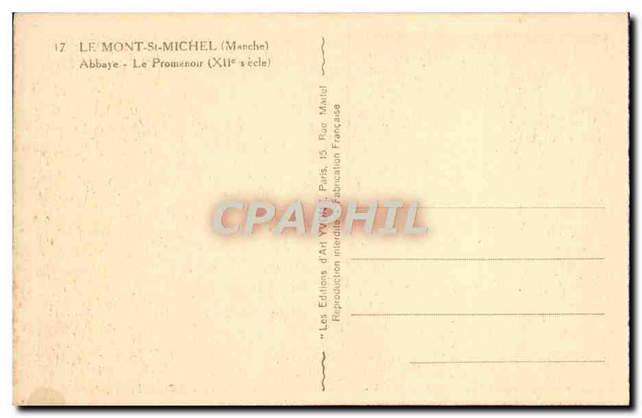 CPA Le Mont St Michel Pres Sales Abbaye Le promenoir — Verso