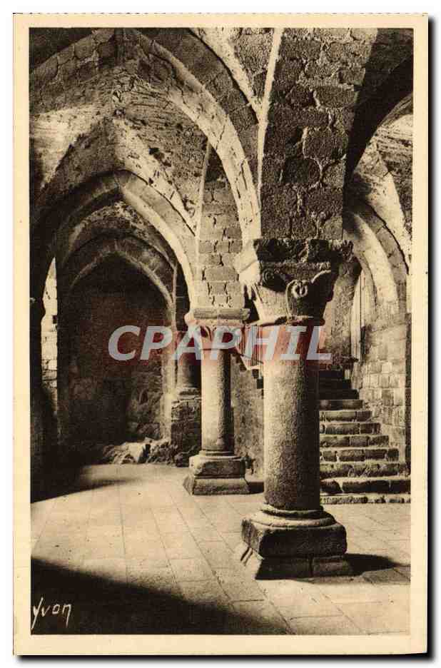 CPA Le Mont St Michel Pres Sales Abbaye Crypte de l'Aquilon