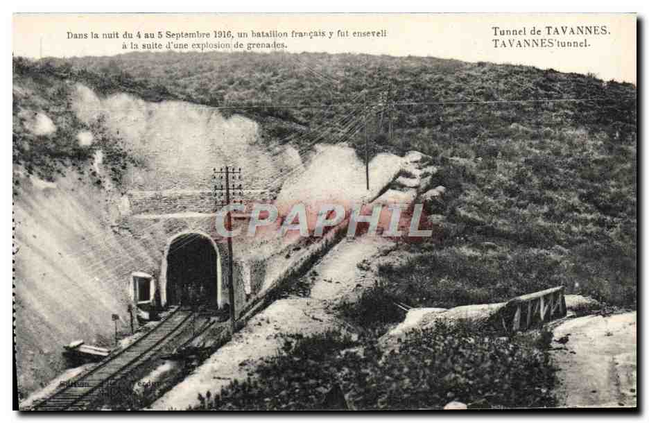 Tunnel de TAVANNES — explosion de grenades en 1916 — éditeur Solitan, n° 124