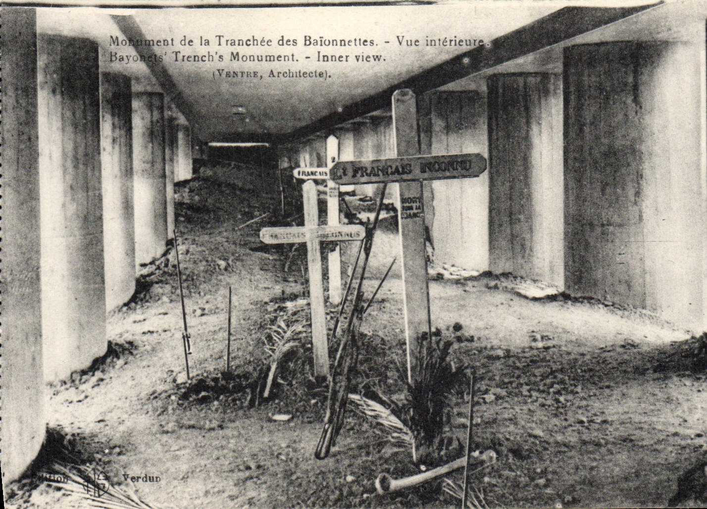 Monument de la Tranchée des Baïonnettes — Vue intérieure — Édition Verdun