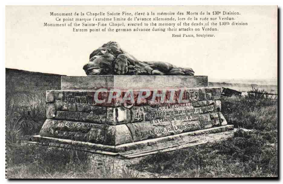 Monument de la Chapelle Sainte-Fine — 130e Division — René Paris, Sculpteur