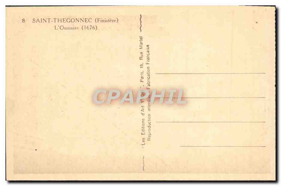 CPA Saint Thegonnec L'Ossuaire — Rückseite