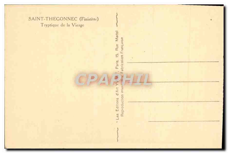 CPA Saint Thegonnec Tryptique De La Vierge — Rückseite