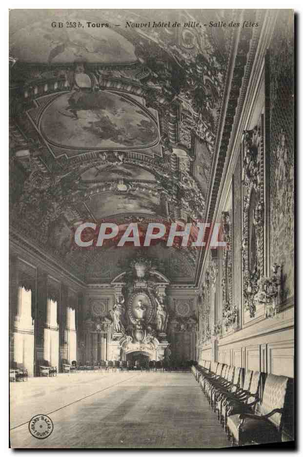 CPA Tours Nouvel Hotel De Ville Salle des fetes