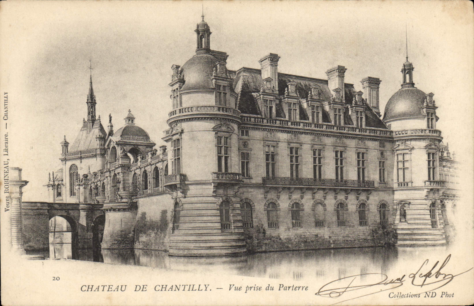Château de Chantilly — Vue prise du Parterre — Yves Bounneau, Libraire, Chantilly, n°20