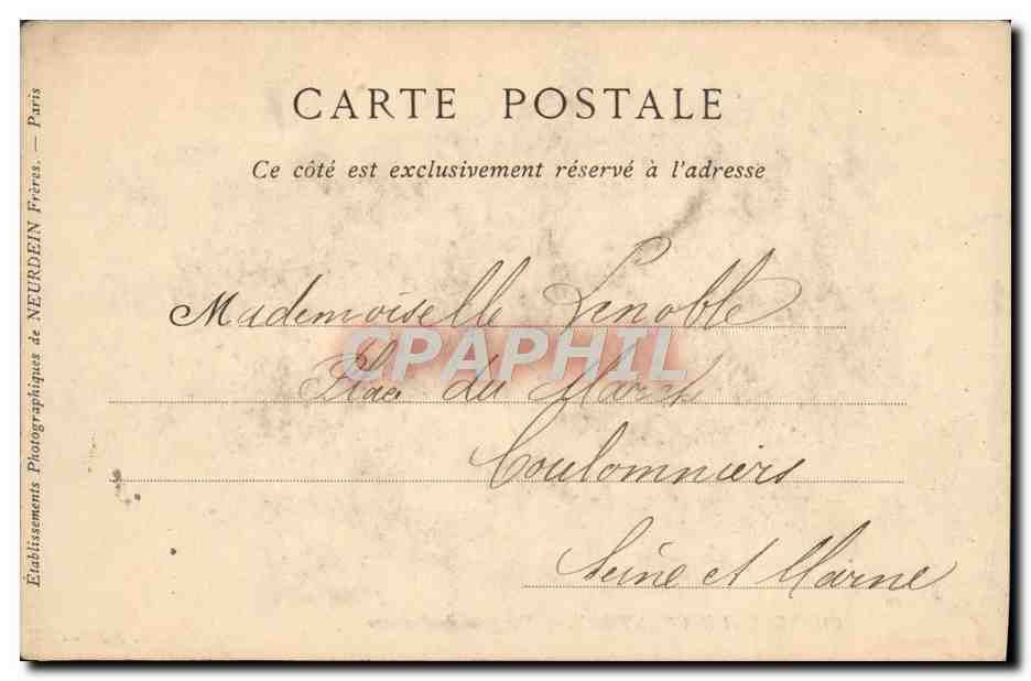 Château de Chantilly — Vue prise du Parterre — Yves Bounneau, Libraire, Chantilly, n°20 — Rückseite