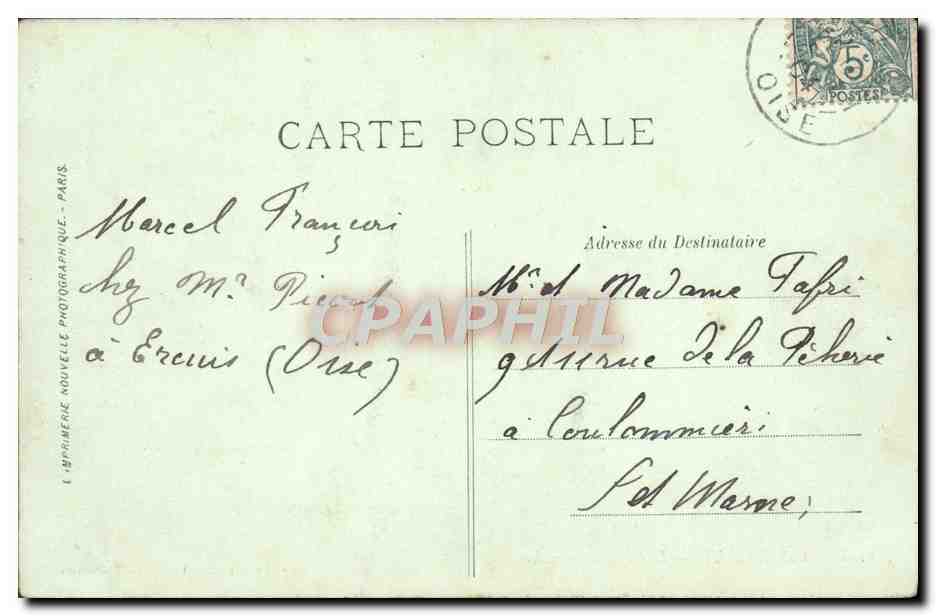 CPA Chantilly Le Chateau — Verso