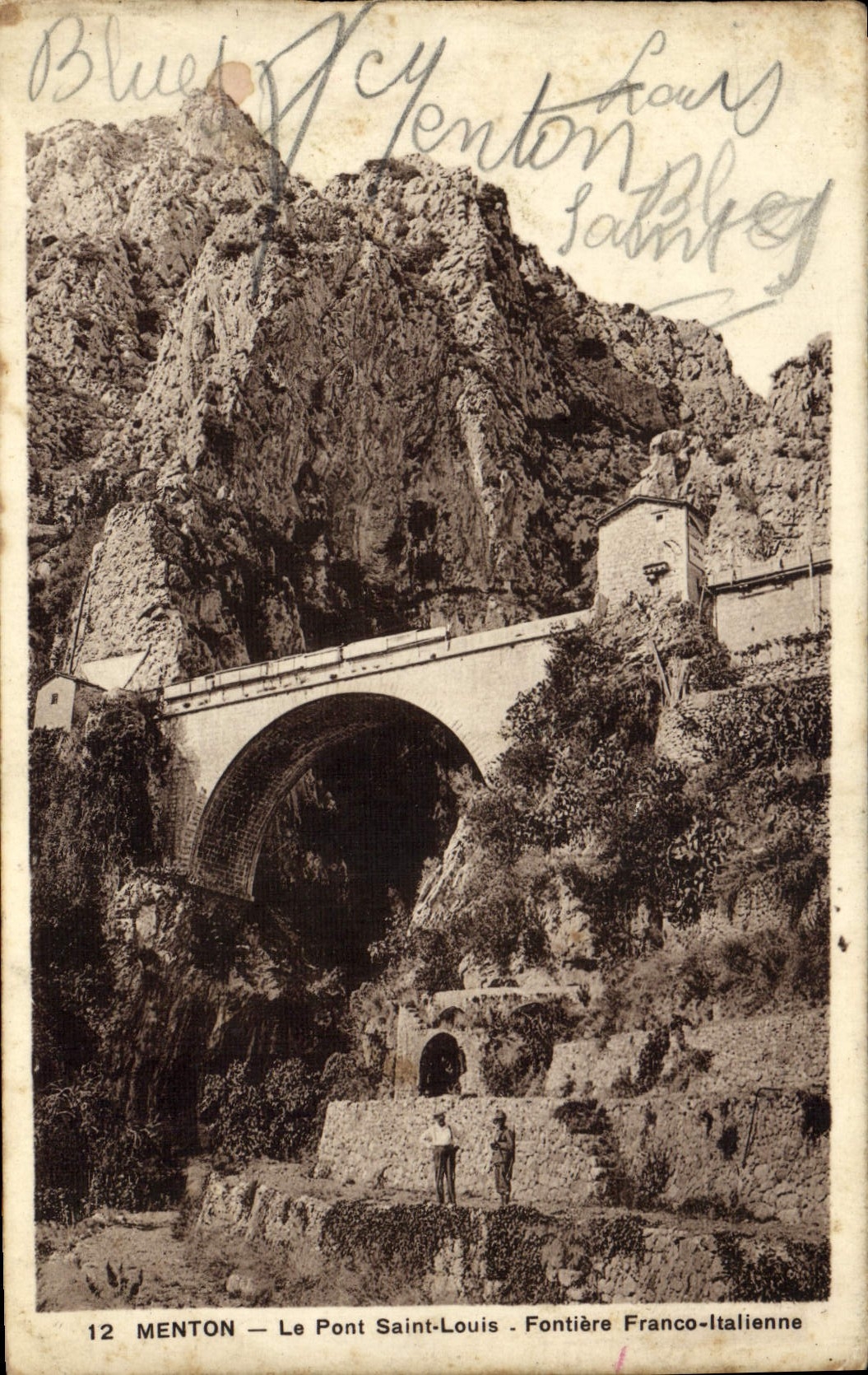 CPA Menton Le Pont Saint Louis Frontiere Franco Italienne