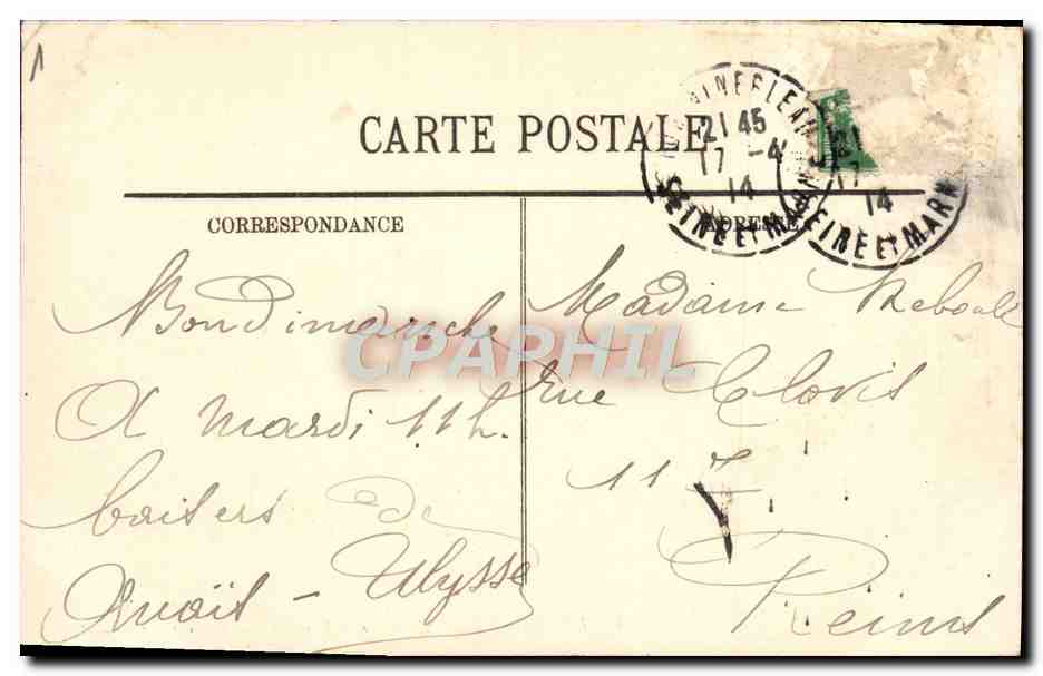 Fontainebleau — El Palacio y el Estanque de los Carpes — LL — Reverso