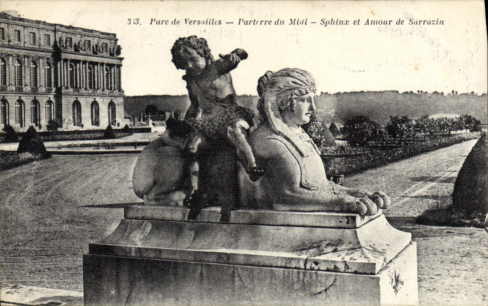 CPA Parc De Versailles Parterre Du Midi Sphinx Et Amour De Sarrazin