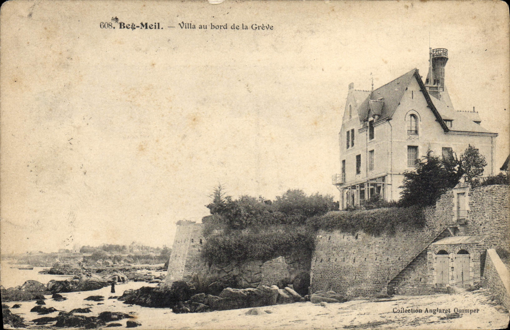 CPA Beg Meil Villa au bord de la Greve