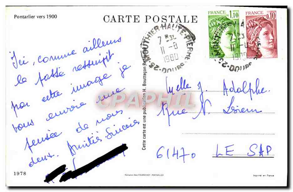REPRO Pontarlier Grande Rue — Rückseite