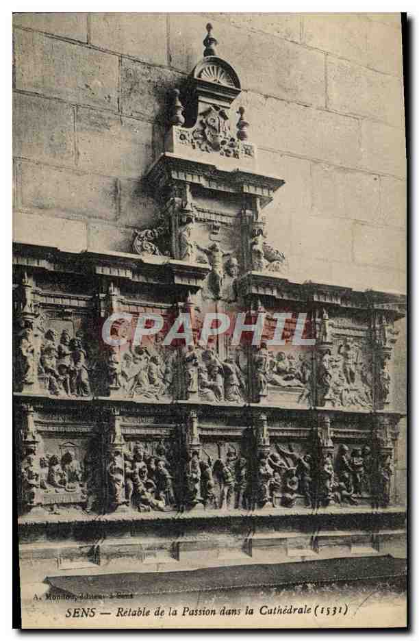 CPA Sens Retable De La Passion Dans La Cathedrale