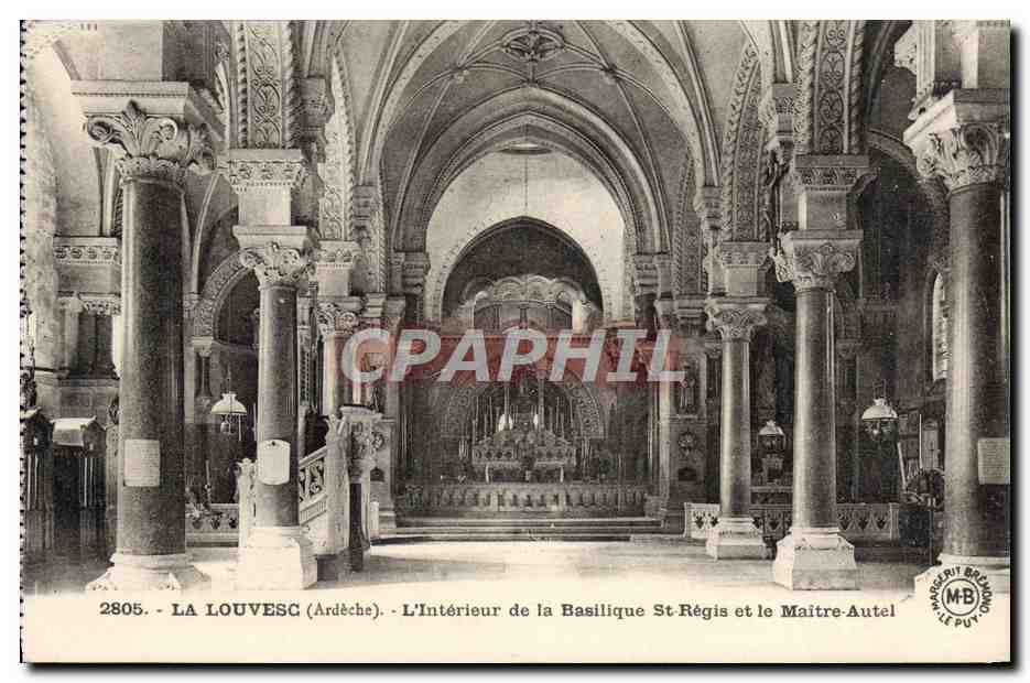 La Louvesc (Ardèche) — L'Intérieur de la Basilique St Régis et le Maître-Autel — Margerit-Bernard, Le Puy