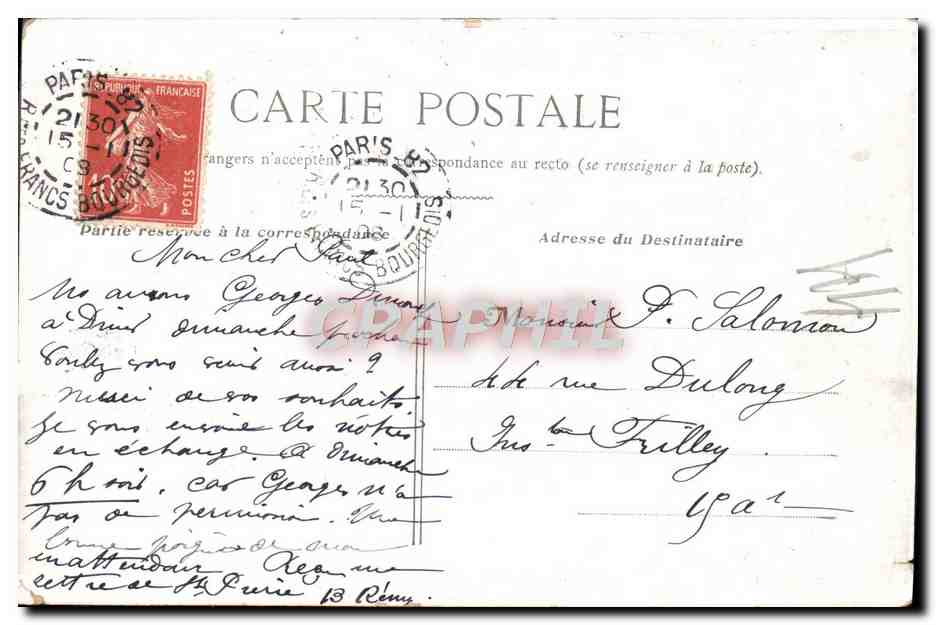 CPA Paris Gare Du Nord — Rückseite