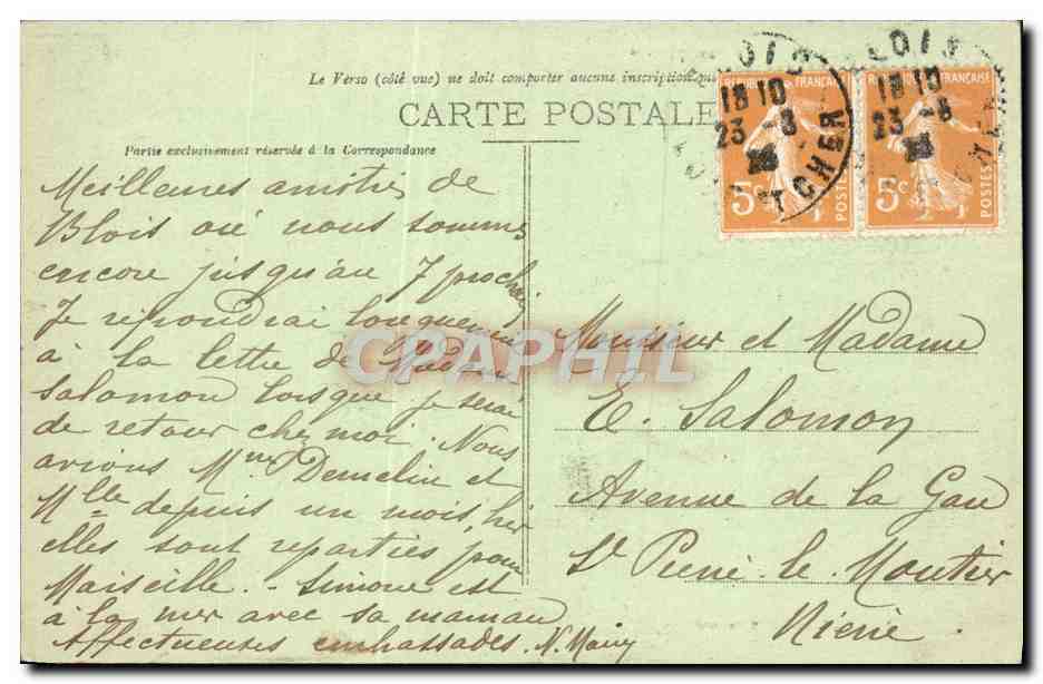 Castillo de BLOIS - Fachada de Francisco I — Nouvelles Galeries de Blois, edit. — Reverso